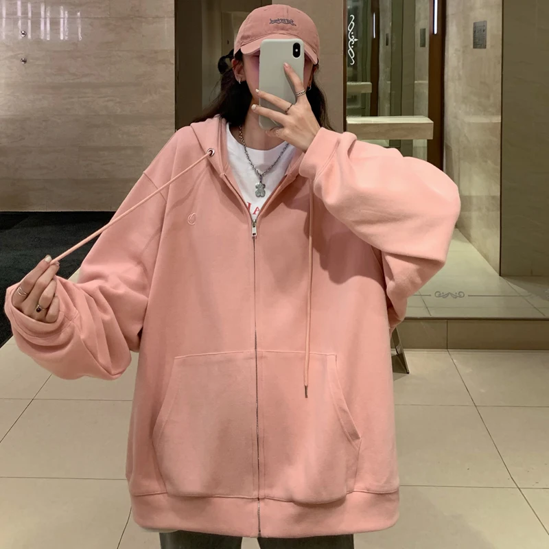 Loose Thin Women Baseball Uniform Jacket 2021 Spring Summer New Fashion Ins Korean Style Leisure Solid Color All-Match Hoodies