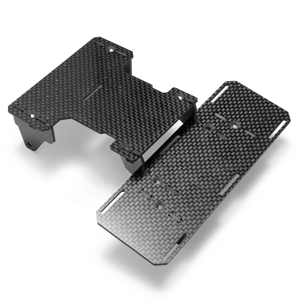 YEAHRUN Carbon Fiber Battery Tray Front Mounted Low Center of Gravity for 1/10 RC Crawler Car Axial SCX10 II 90046 90047 90022