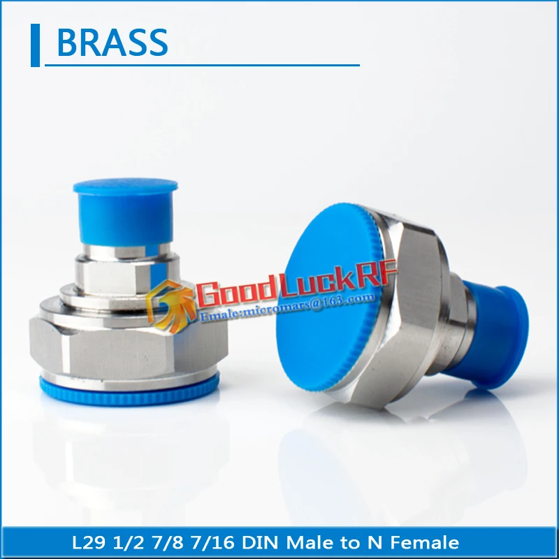 L29 1/2 7/8 7/16 DIN Male To N Female Plug Cable Connector Socket Jack Straight Brass Coaxial RF Connector Adapters For test