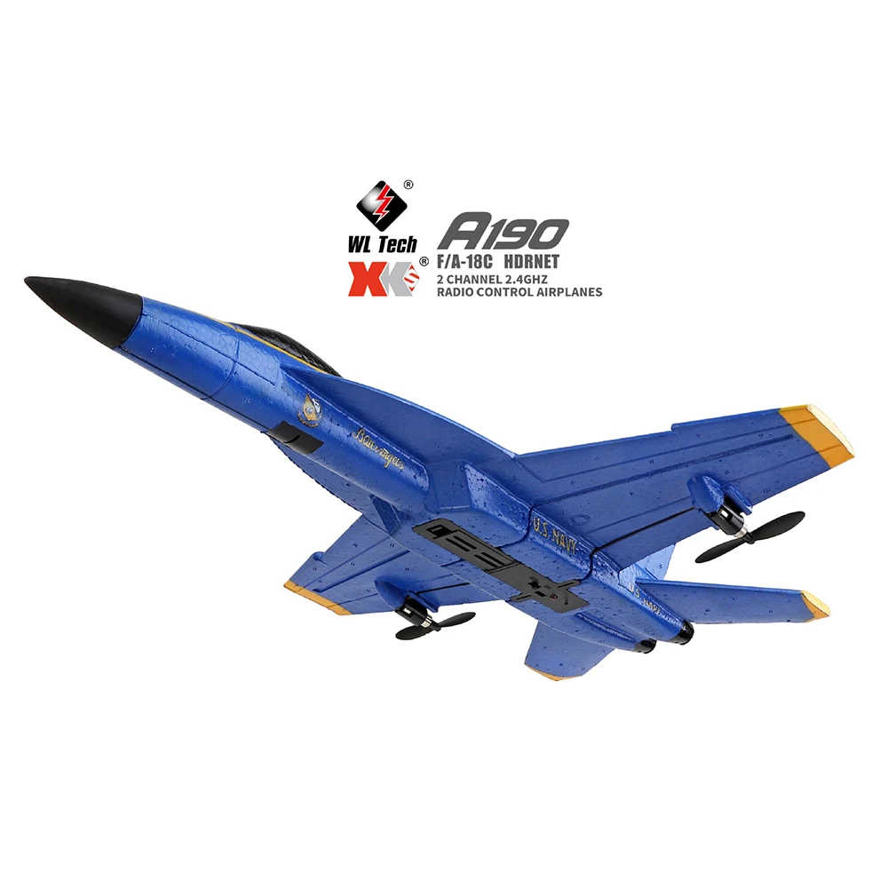 WLtoys XK A190 RC 비행기 2.4G 2Ch RC 비행기 원격 제어 항공기 고정 날개 야외 장난감 드론 RTF 라디오 제어용 비행기