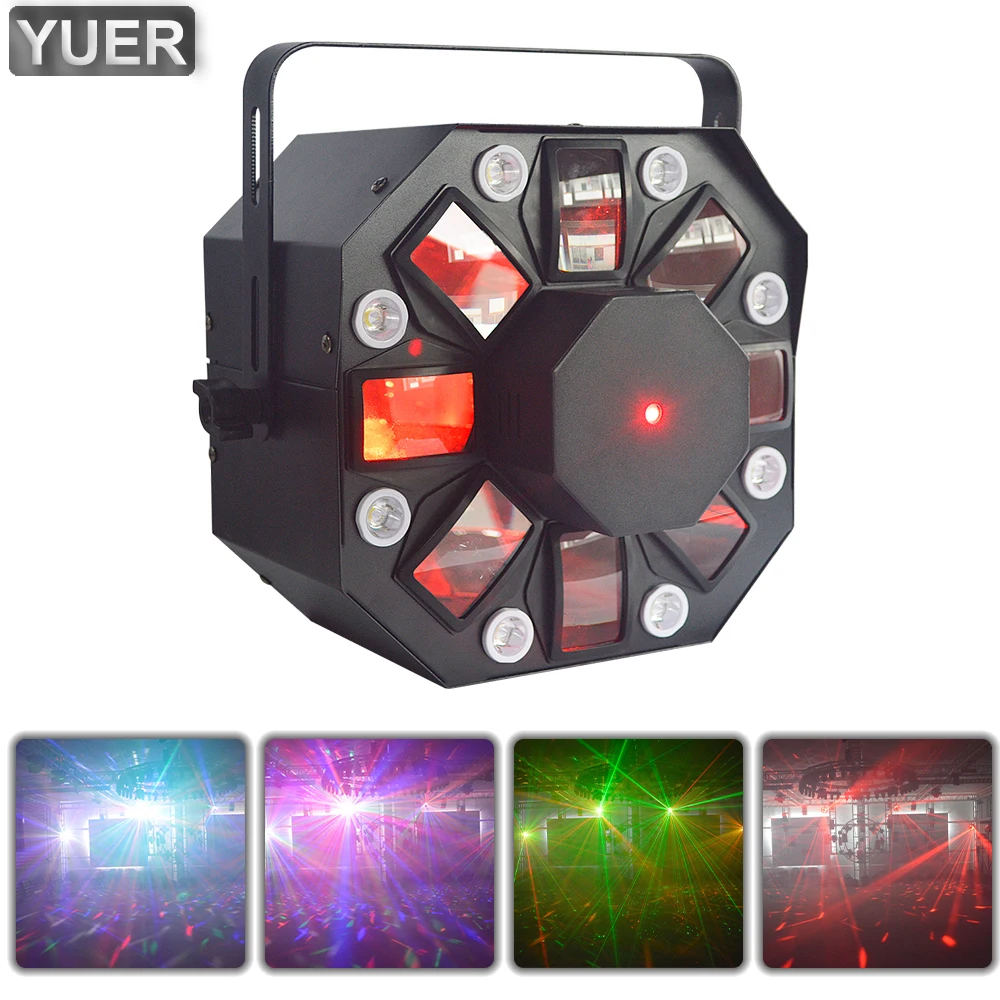 

Derby RG Laser LED Effect Lights 8X1W White LED + 5X3W RGBWA 5IN1 LED Stage Effect Lights With 200mw Laser Lights DJ Disco Stage