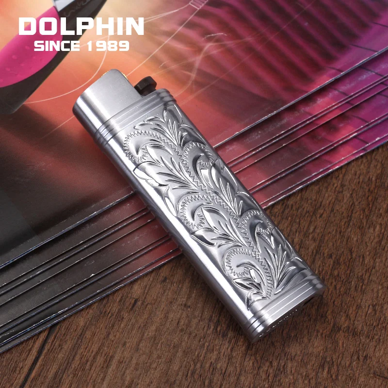 4 Color Dolphin Zinc Alloy Metal Shell For Cricket Lighter ED1 80*22*10mm