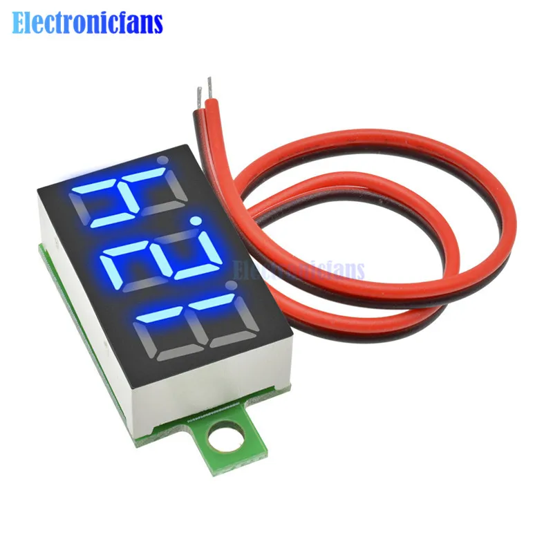 0.36 Inch 3-Digit Display Voltmeter Meter Mini Digital LED Display Voltmeter Biru Panel Tegangan Meter DC 4.7 ~ 32V