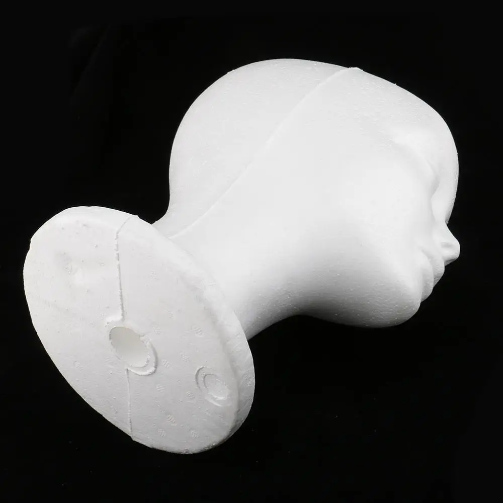 Female Male Mannequin Head White Polystyrene Styrofoam Foam Head Model Stand Wig Hair Hat Headset Display Stand Rack