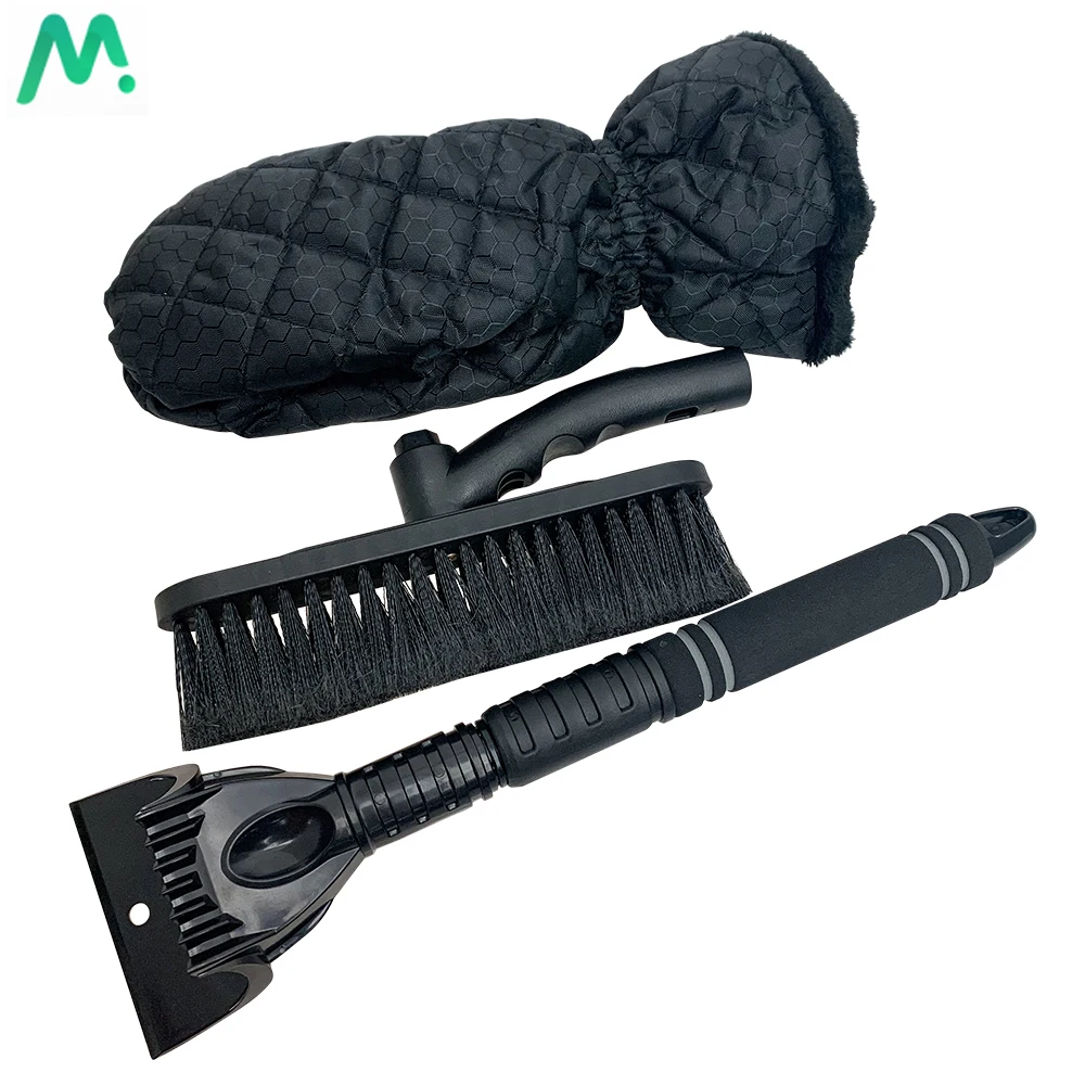 Snow Brush Ice Scraper with mitt for Car Auto SUV Truck Windshield Windows Snow Shovel Snow Brush Glove Set Snow Removal for car