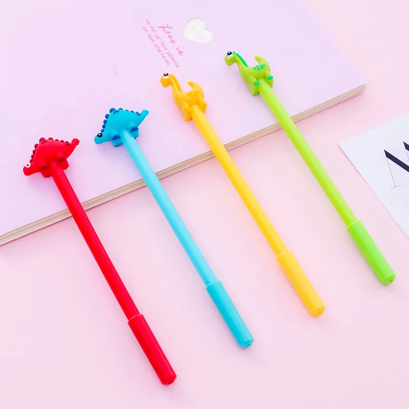 4 pcs/lot Cute Little Dinosaur 0.5mm Gel Pen Set Ink Pen Promotional Gift Stationery School & Office Supply