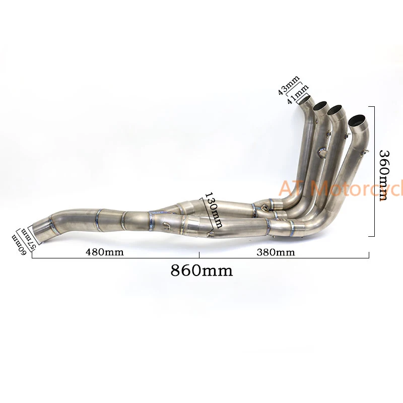 60mm For BMW S1000RR/S1000R Motorcycle Header Link titanium alloy Full Exhaust Systems 2010 2011 2012 2013 2014 year