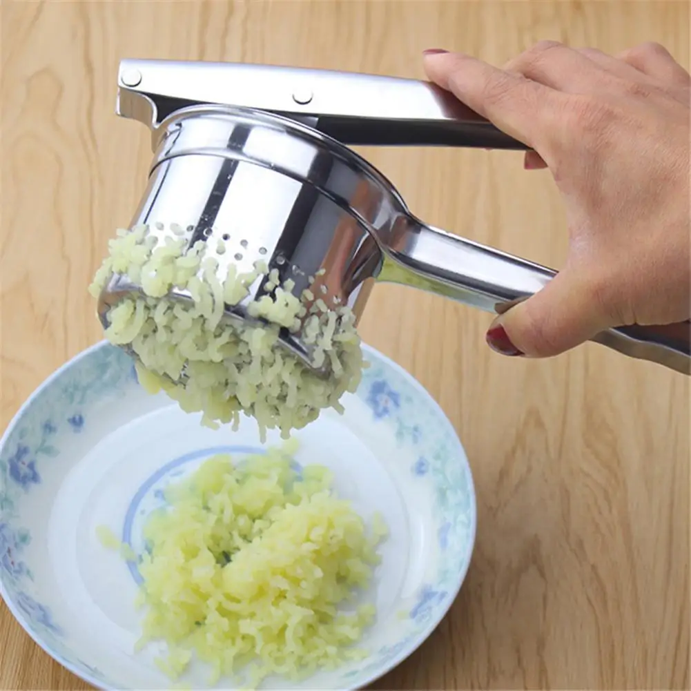 Vegetable Potato Masher Ricer Press Mashed Potatoes Stainless Steel Crushing Potatoes Puree Fruit Juicer Press Maker Tool