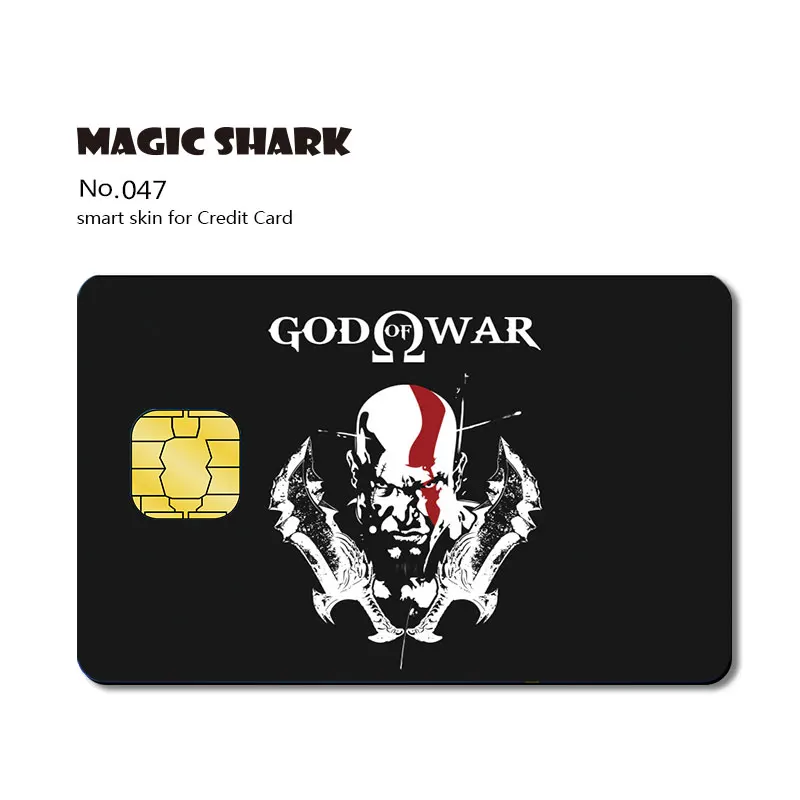 A+ Quality Dollar Cartoon God of War Wolf  Ultra Thin PVC No Fade Credit Card Skin Sticker Film