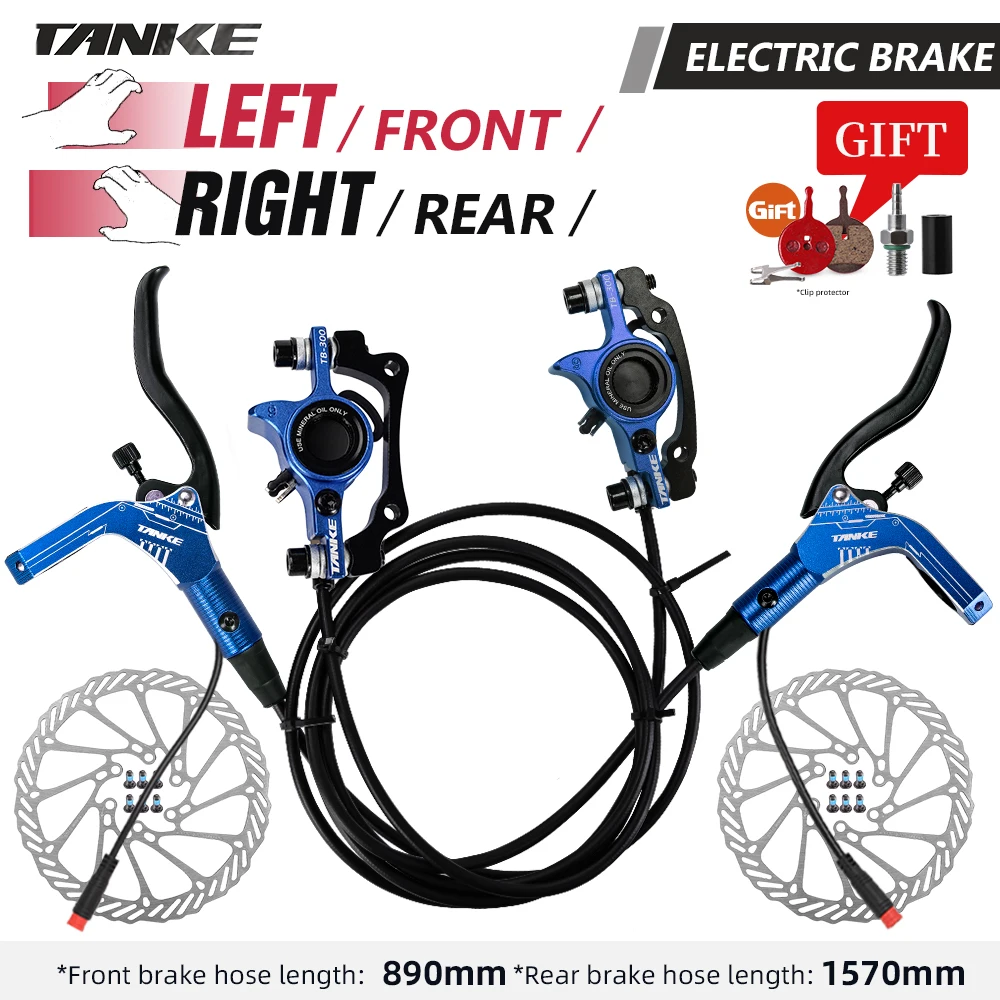 TANKE E-Bike MTB Hydraulische Schijfremset Elektrische E Scooter Power Control Shifter Fietsremmen 160mm rotoren Aluminiumlegering