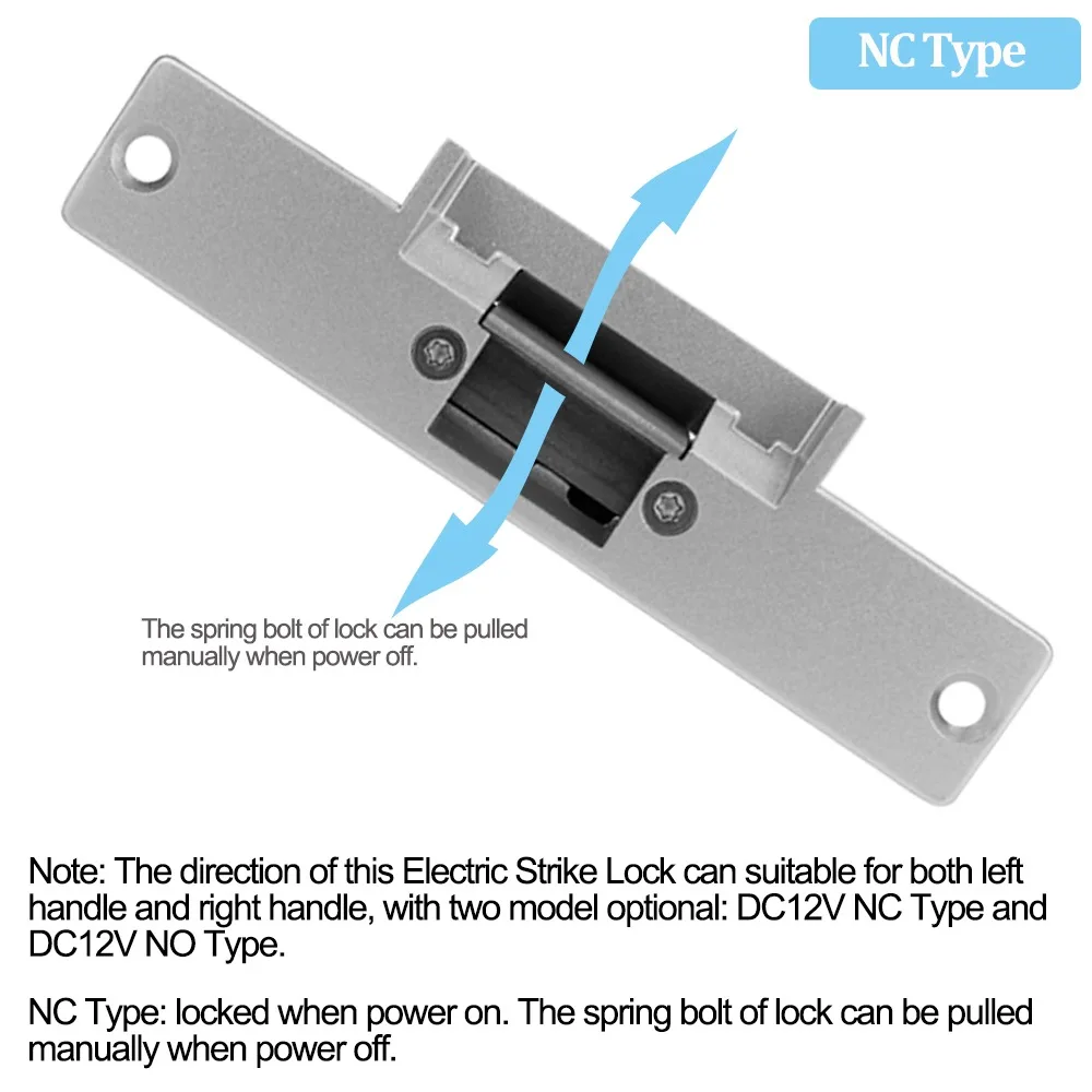 Fail-safe electric lock NC/NO Connect to DC 12V power supply Safety electronic door lock Mortise lock for access control system