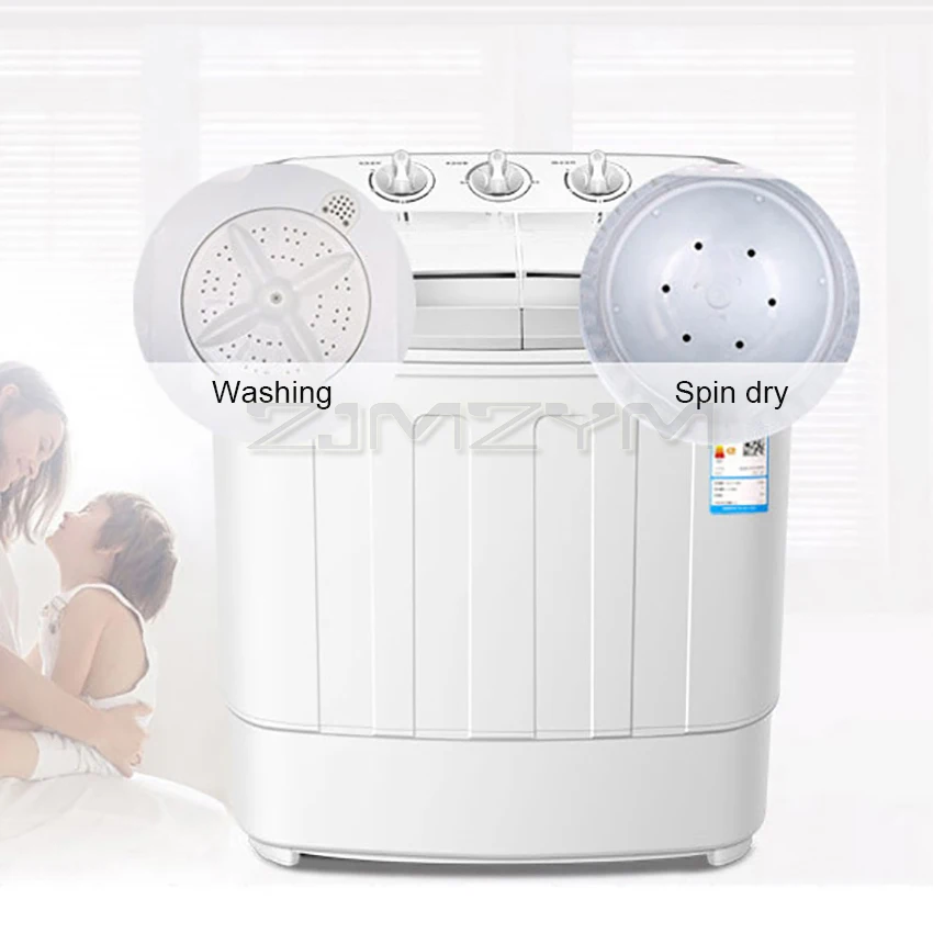 5kg doppia canna semiautomatica piccola lavatrice rondella domestica controllo meccanico rondella multifunzione a botte domestica