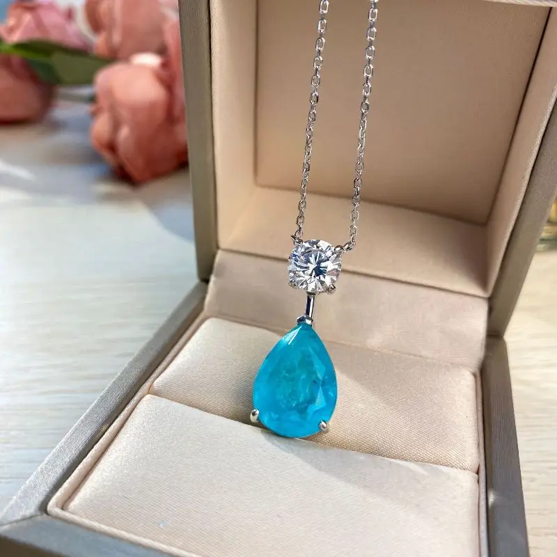 Vintage Luxury Necklaces Pendants For Women Fine Jewelry Ladies Diamond Pendant Gift S925 Silver Necklace For Female