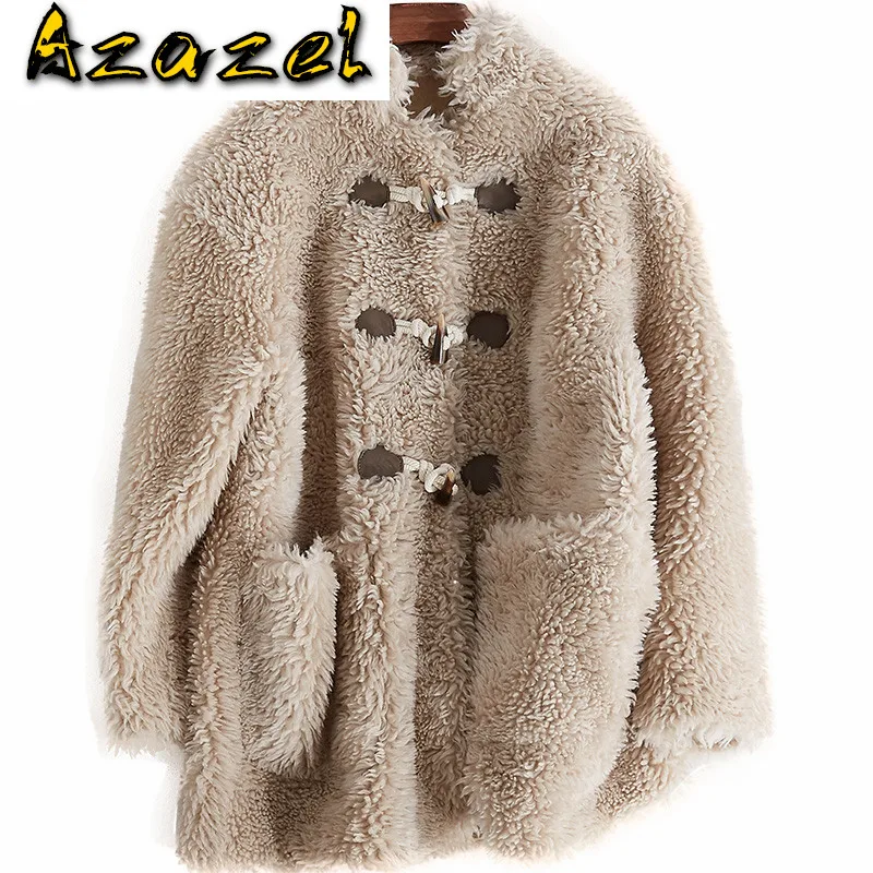 

Real Korean Sheep Shearling Fur Wool Jacket Autumn Winter Coat Women Clothes 2020 PU Lining Manteau Femme Hiver ZT819