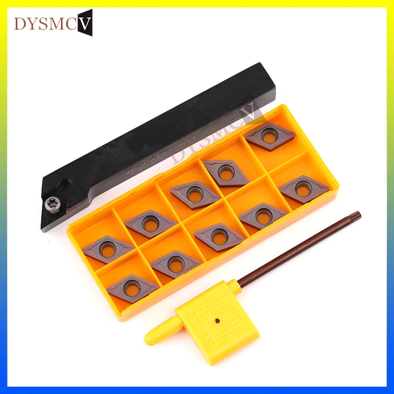 1pcs SDJCR1212 SDJCL1212H11 and DCMT11T304 DCMT11T308 Carbide Insert HSS Turning Tool Turning Lathe Cutting Tool Set