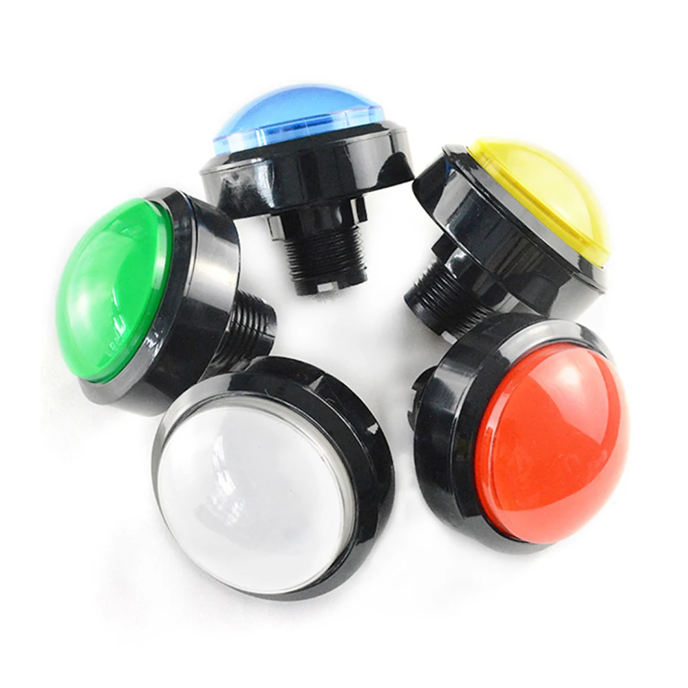 (5 Colors ) Arcade Button LED Light Lamp 60MM Convexity Big Round Arcade Video Game Player Push Button Switch LED Light Lamp   