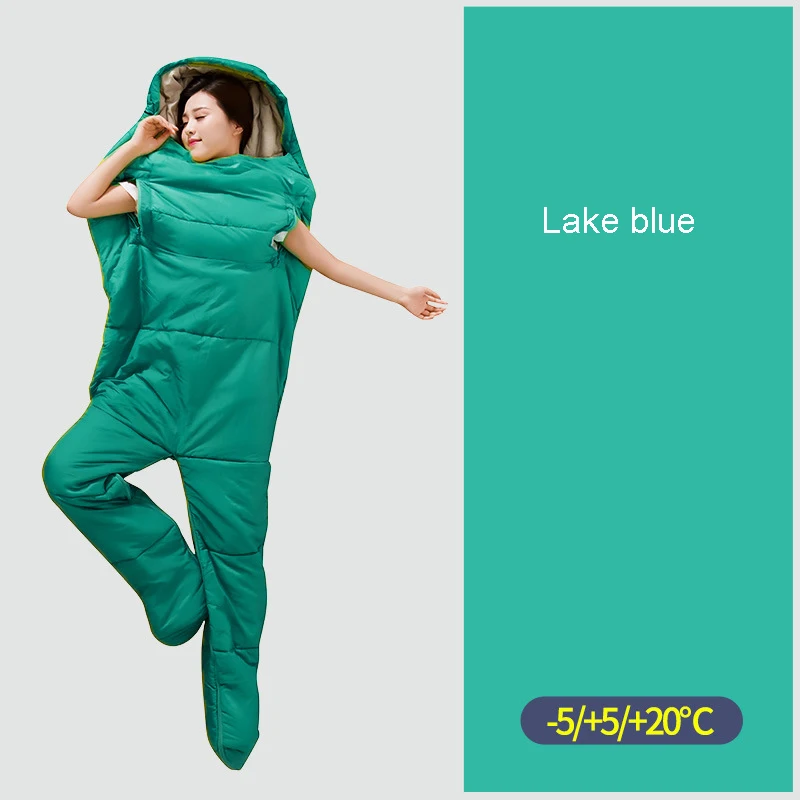 

Спальный мешок Humanoid для улицы и помещения, тонкий Спальный мешок для мужчин и женщин, теплый Спальный мешок для кемпинга и поездок, хлопок