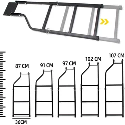 1set Car Universal Rear Door Tailgate Ladder Universal Truck Tailgate Ladder Pickup Foldable Extension Step Ladder 87-107cm 4x4