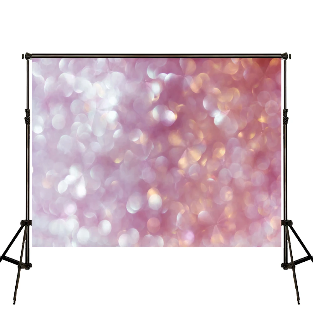 VinylBDS 7x5ft Pink Bokeh Backdrops Blurry Photograpy Backdrop Glitter Bubble Photo Background Bokeh Photography Backdrop