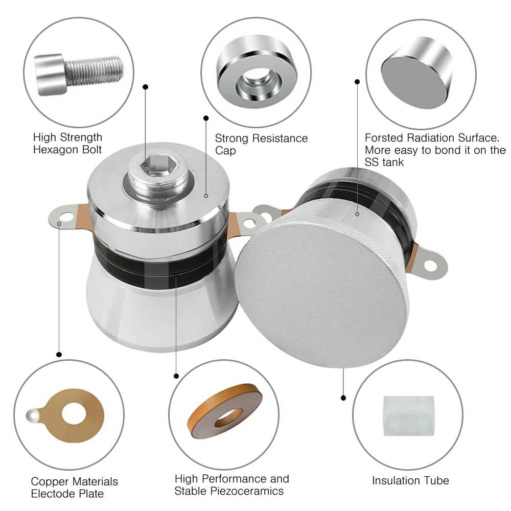 Homemade Cleaning Tank Parts 40KHz 60W Ultrasonic Transducer Piezoelectric Emitter Glue Fixing Factory Outlet