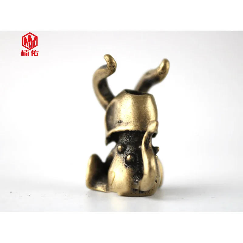 1PC Little Devil Skull Retro Brass Copper Oxide EDC Paracord Beads Umbrella Rope Cord Lanyard Pendants Knife Beads  Accessories