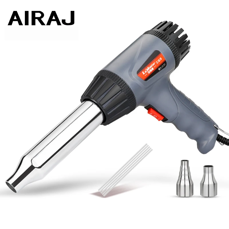 AIRAJ Adjustable Temperature Heat Gun, Small Plastic Welding Torch, PPR PVC Welding Rod, Car Bumper Welding Tool