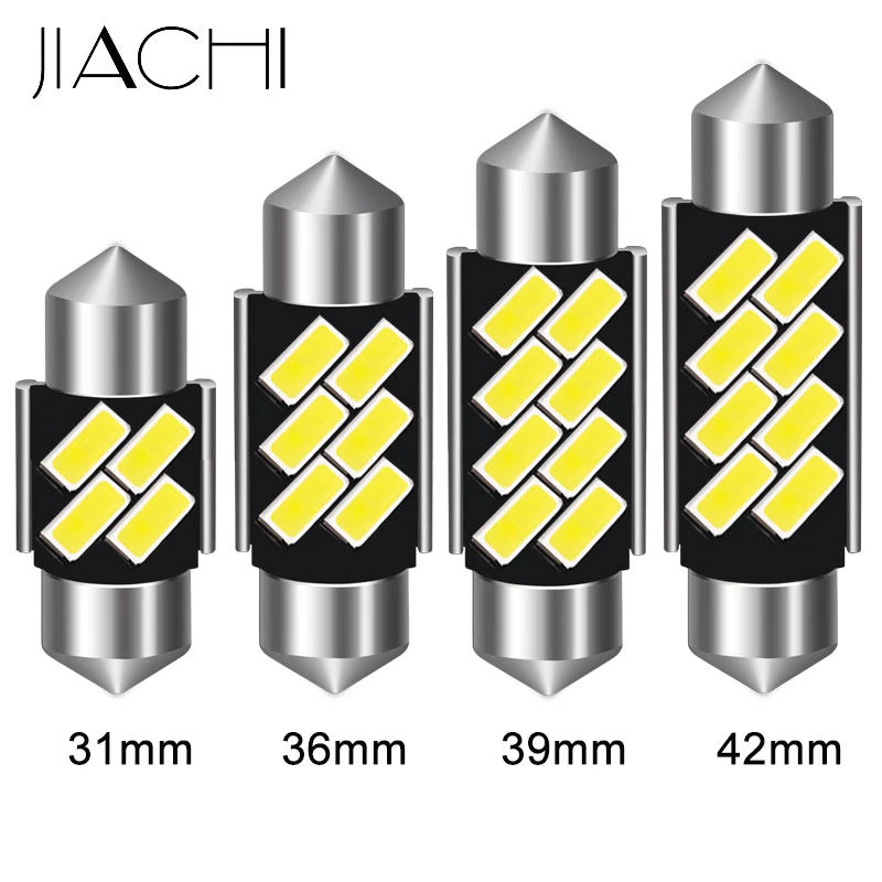 JIACHI 2PCS C10W C5W Festoon Led Bulb 39MM 41MM Canbus No Error New Design Car Dome Light Auto Interior Reading Lamp DC12V White