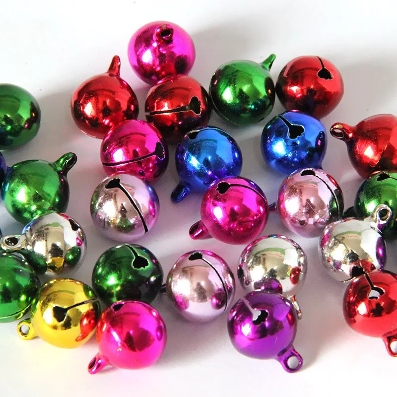 Multi Colors 6/8/10/12/14/18/20mm Loose Beads Copper Jingle Bells Pendants Christmas Decoration DIY Craft Accessories Ornaments