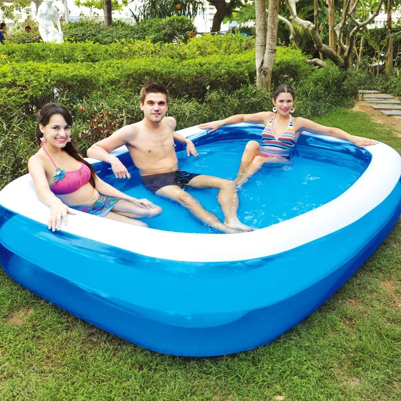 Piscine carrée gonflable pour enfants, baignoire pour bébé, grande piscine extérieure pour la maison, 120cm, 2 couches, 3 couches