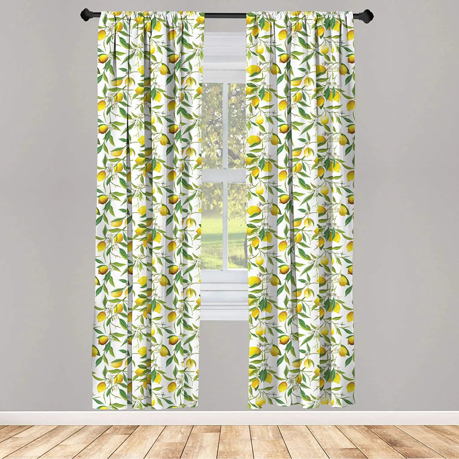 Nature Curtains Flowering Lemon Woody Plant Romance Habitat Citrus Fresh Window Treatments for Living Room Bedroom Decor