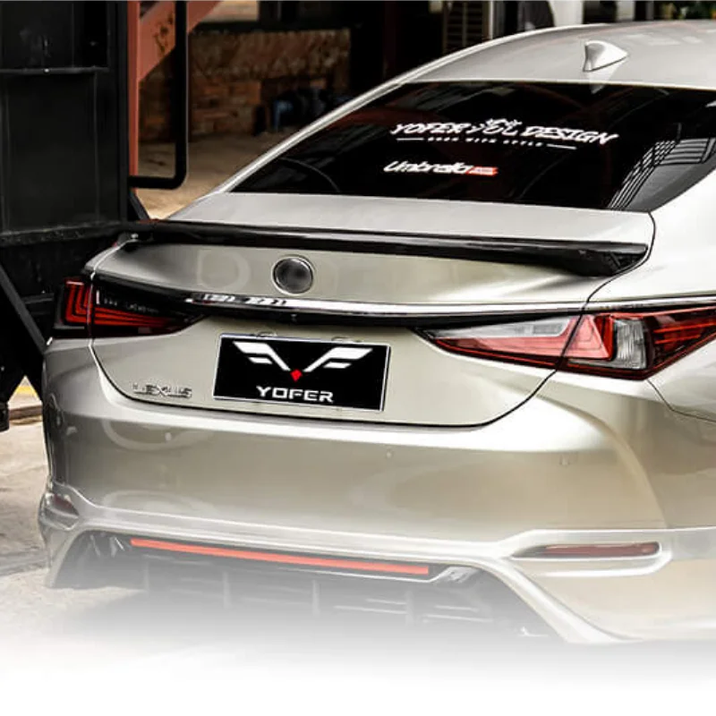 YoFer Car Accessories Rear Spoiler ABS For Lexus ES 2019+ Trunk Wing Lip Plastic Bootlid Splitter PP Ducktail Kit Racing Bodykit