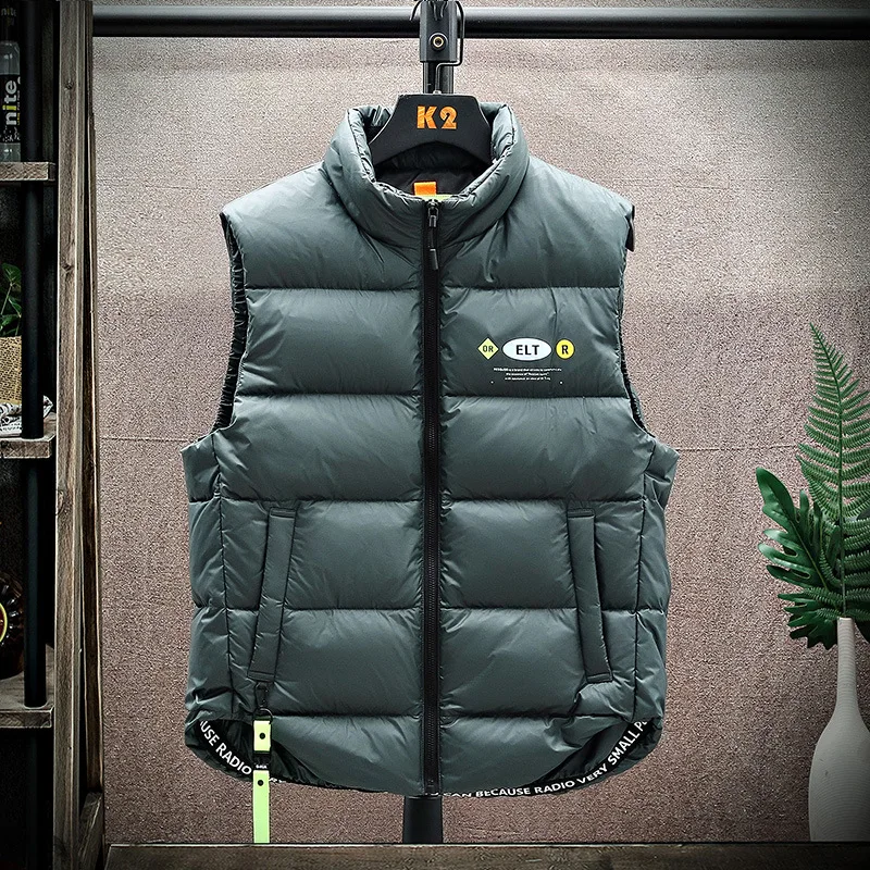 Men Vest New Autumn Winter Jacket Hooded Down Warm Sleeveless Waistcoat  6XL Padded Overcoats Veste Gilet Y612