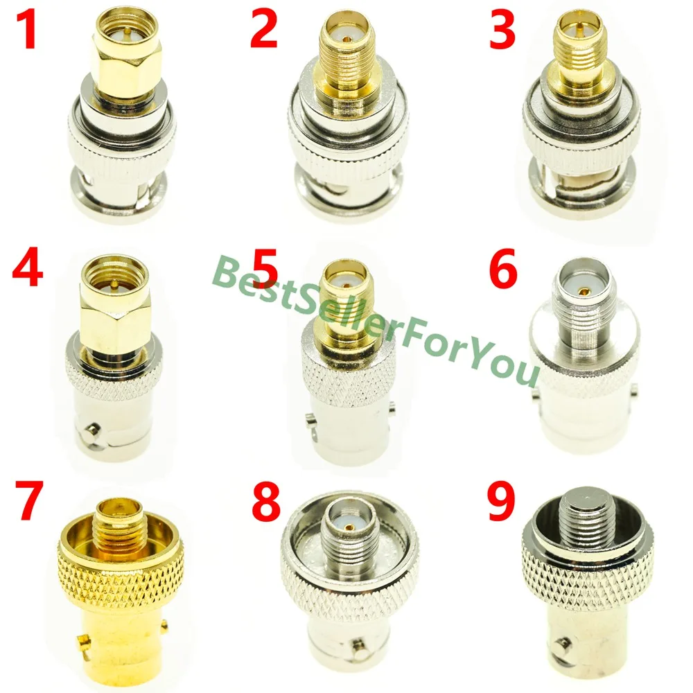 BNC MALE Female To SMA RP SMA Male Female RF Connector Adapter Test Converter Kit Set