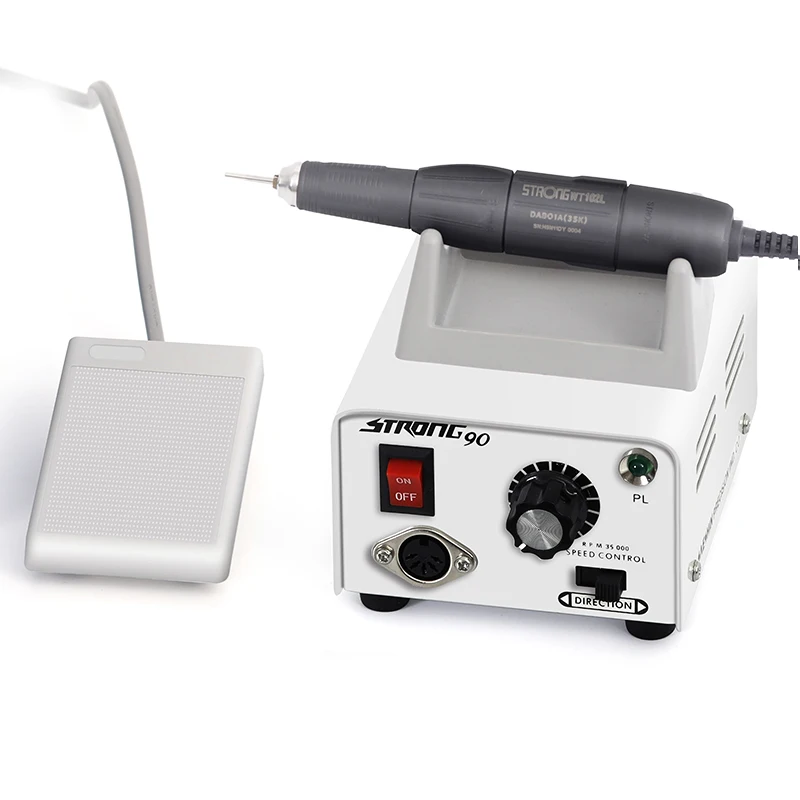 Poderosa máquina de joias 90 + 102L 35000rpm profissional pedicure manicure conjunto para salão de beleza doméstico 65W de potência