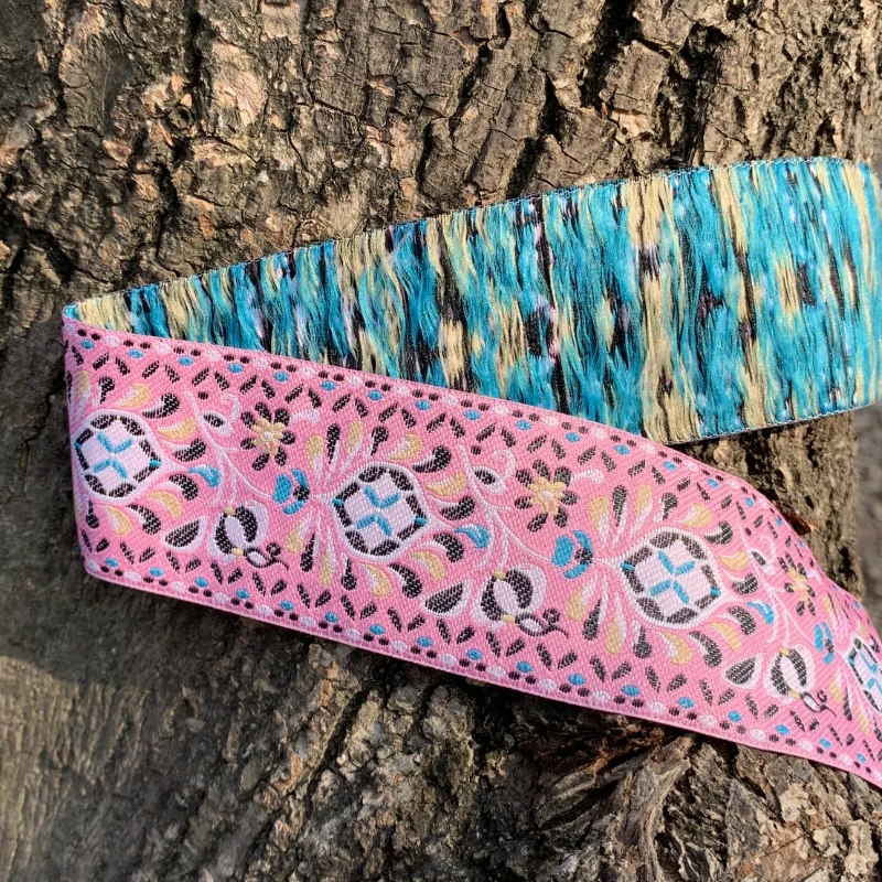 ZERZEEMOOY 2 inch 5cm 5yard Or 10yard 5 Colors Woven Jacquard Ribbon Trims Totem Flowers Design For Clothing Straps Accessory