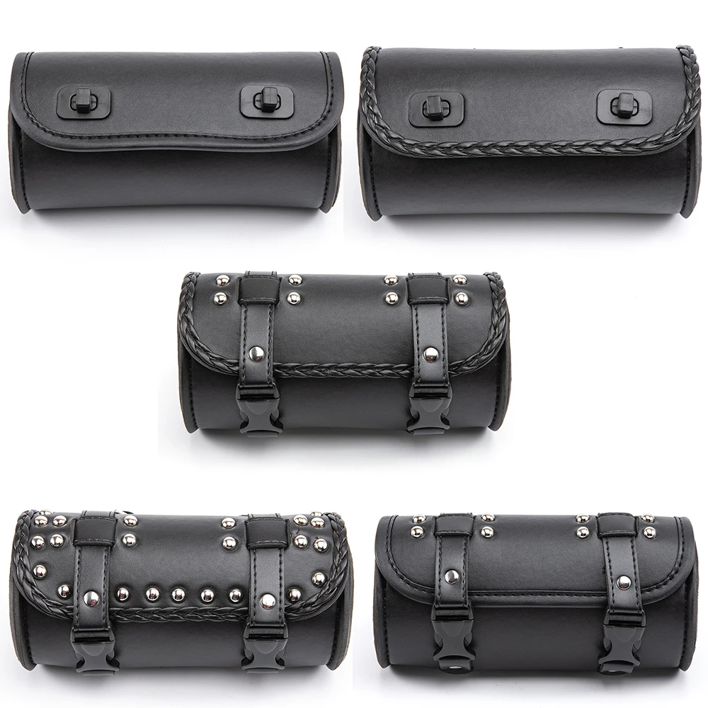 

Universal Motorcycle Tool Bag Front Fork Handlebar Saddlebag Roll Barrel Racing Tail Barrel Storage For Harley Chopper Bobber