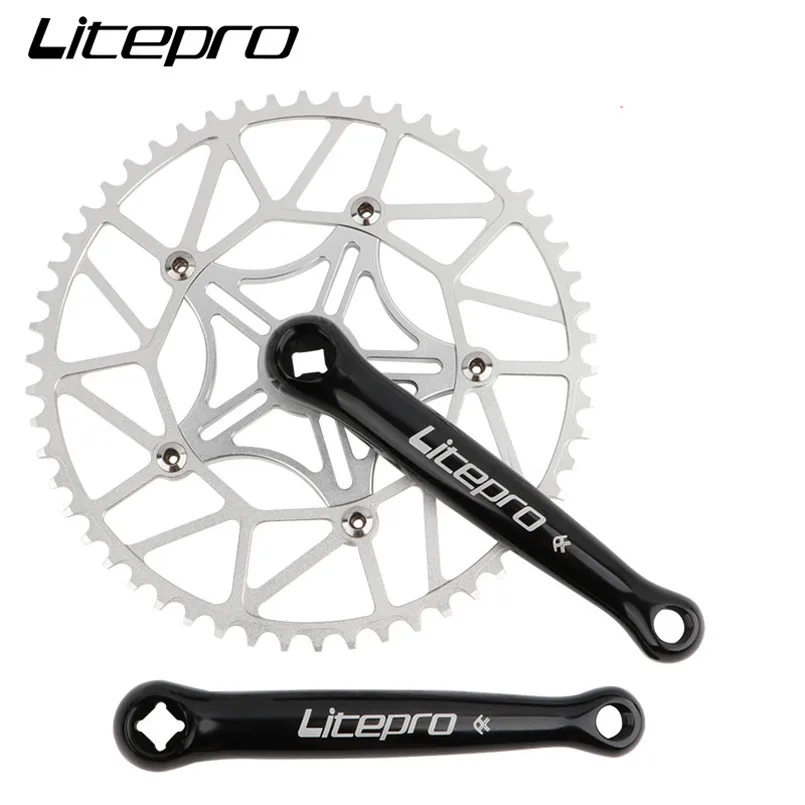 Litepro Crank Chainwheel Bicycle Crankset Folding Bike Ultralight 366g Square Hole Aluminum Alloy Crank 130BCD