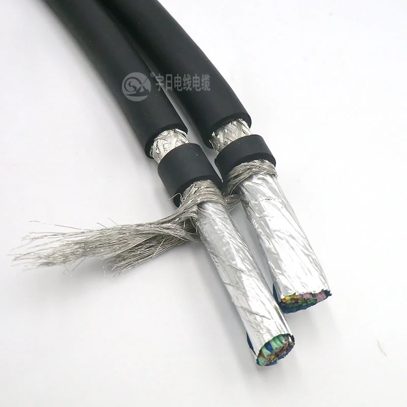 Flexible IO Control Cable 40 core 0.08mm² 28 AWG Shielded Twisted Pair Wire with Tinned Pure Oxygen Free Copper 1m