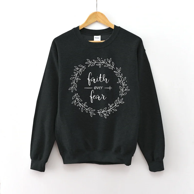 Faith Sweatshirt Shirt Christian Religious Women , Shirt Religious Apparel Shirt 100%Cotton O Neck Female Clothing Drop shipping