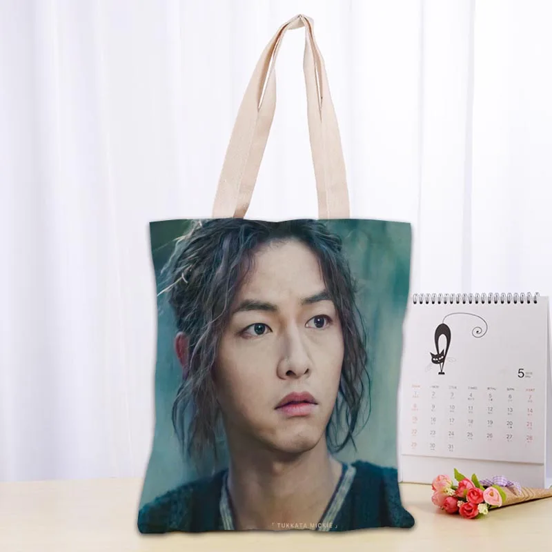 Arthdal Chronicles Song Joong Ki Tote Bag Canvas Cloth Shoulder Shopper Bags For Women Eco Foldable Reusable Shopping Bags 0719