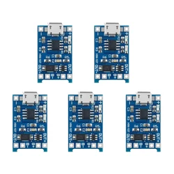 5PCS 5V 1A Micro USB 18650 Lithium Battery Charging Board Charger Module+Protection Dual Functions TP4056