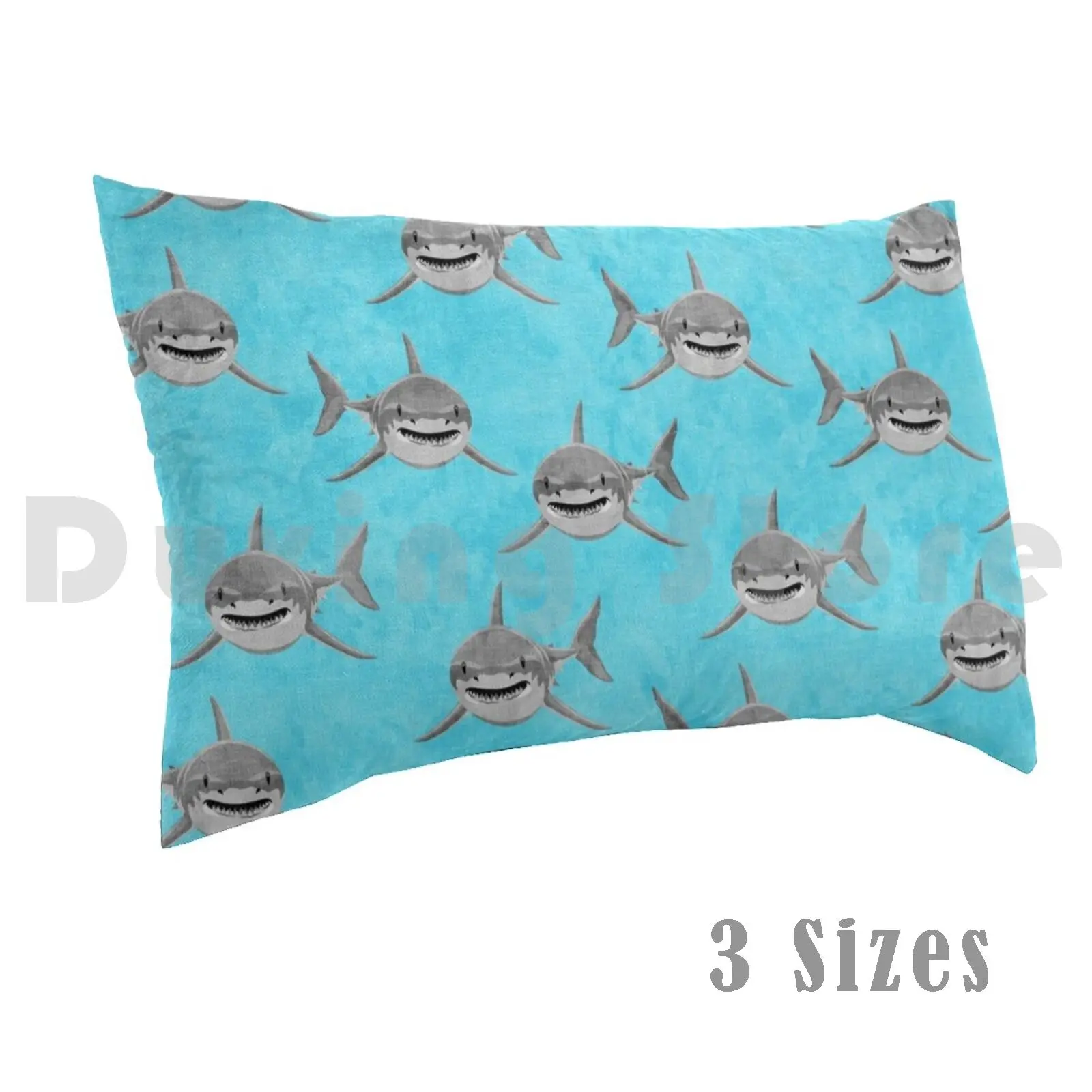 Great White Sharks-Teal Pillow Case 20*30 Inch Sharks Great White Shark Lover Shark Week Shark Shark