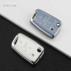 Fashion TPU Car Key Case Full Cover Fob For VW Volkswagen Golf 7 MK7 Tiguan MK2 For SEAT Ateca Leon FR 2 Ibiza For Skoda Octavia