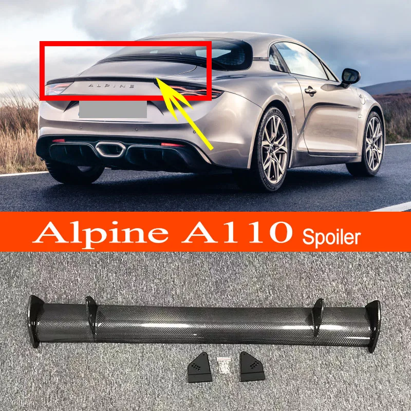 Alpine A110 Real Carbon Fiber / FRP GT-style Car-styling Sporty Rear Trunk Wing Spoiler for Renault Alpine A110 Sedan