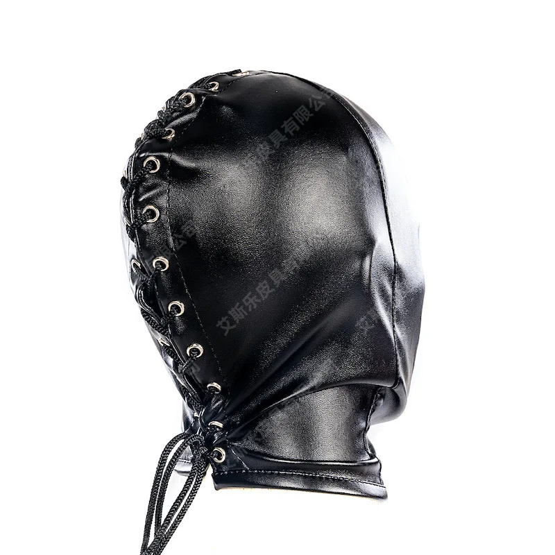 BDSM Leather Arm Binder Restraint,Behind Back Straight Jacket,SM Bondage Glove,Open Mouth Slave Hood Mask,Cosplay Adult Sex Toys