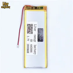 1.25MM 2pin connector Lithium Battery 3.7V 645088 3800mah 655090 high density flat lipo lithium polymer battery li ion battery