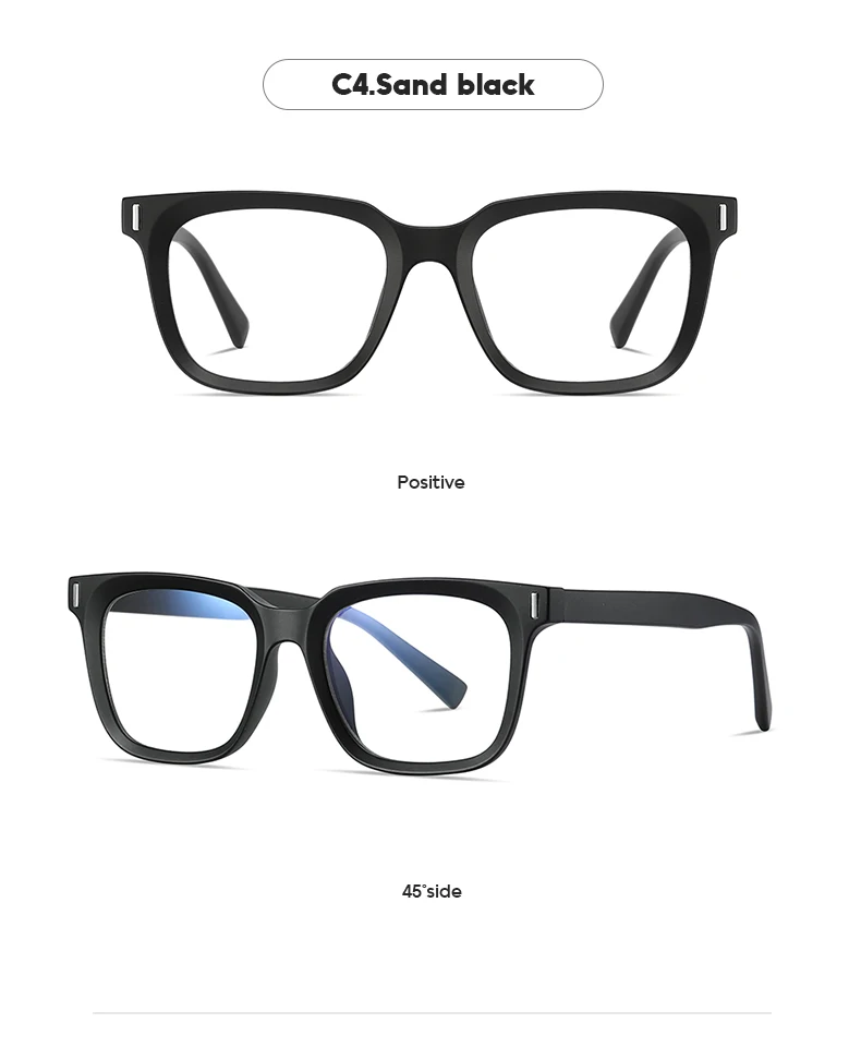 TR90 Blue Light Blocking Men's Square Glasses Radiation Protection Eyeglasses Women Transparent Fashion Eyewear