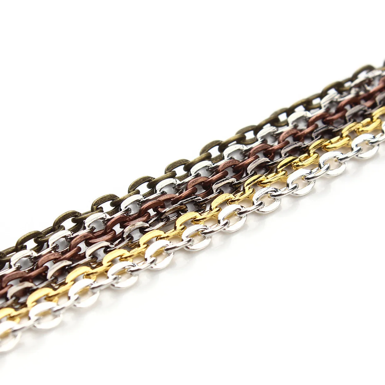 1mm 1.5mm 2mm 2.8mm Oval Brass Metal Open Link Chain for Jewelry Making Findings