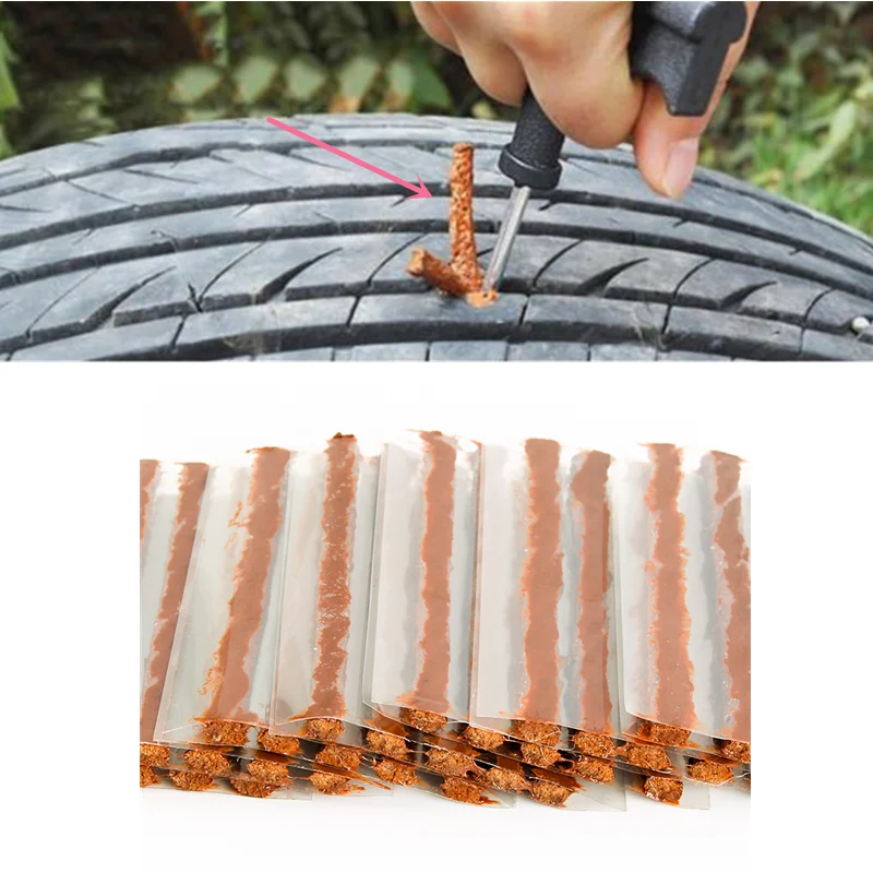 

10Pcs Tubeless Tire Repair Strips Stiring Glue for Tyre Puncture Emergency Car Motorcycle Bike Tyre Repairing Rubber Strips