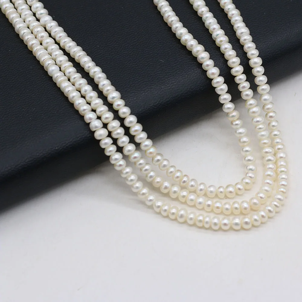 Natural Freshwater White Pearls Loose Beads Vertical Perforated Beads 4-5mm For Jewelry Making Necklace Accessories